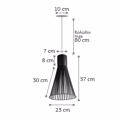 Inlight Fotistiko Orofis Kremasto Metalliko Koniko E27 F23X37cm Mavro 4347B